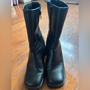 Steve Madden Black Heeled Boots-Worn once